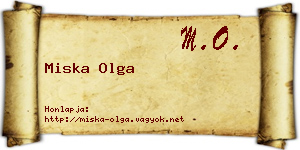 Miska Olga névjegykártya